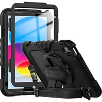 iPad 10th Generation Case 10.9 Inch with Screen Protector Pen Holder | iPad 10 Case A2757/A2777| Heavy Duty Shockproof Rugged Protective Case W/Handle Shoulder Strap for iPad 10th Gen