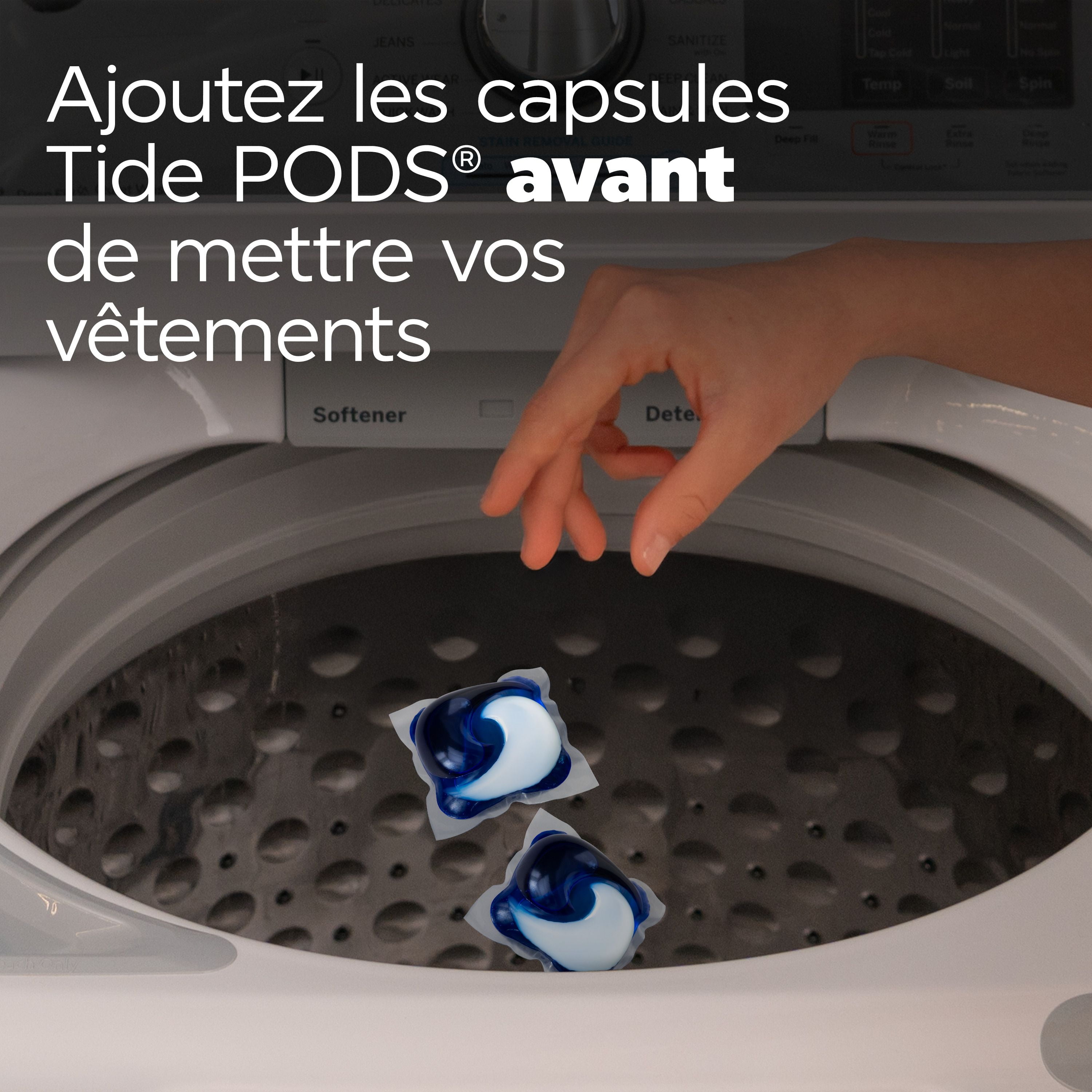 Détergent à lessive Tide PODS, détachant, éliminateur d’odeurs et protège-couleur 3 en de savon à lessive concentré, parfum Original
