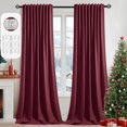 thumbnail image 1 of Cortinas navideñas Miulee, opacas, color rojo vino, 260 x 260 cm, 2 paneles, 1 of 9