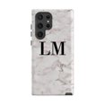thumbnail image 1 of Personalised White Napoli Marble Initials Samsung Galaxy S22 Ultra Case,iPhone 16 Pro Max, 1 of 3
