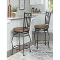 thumbnail image 3 of Linon Swag Counter Stool, Brown, 24 inch Seat Height, 3 of 9