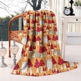thumbnail image 2 of Red Mushroom Hedgehog Orange Pattern Blanket,Comfortable Soft Lamb Wool Throw Blanket,All Season,Warm Lightweight Blankets for Sofa Bed Couch Living Room Chair,60"x80", 2 of 4