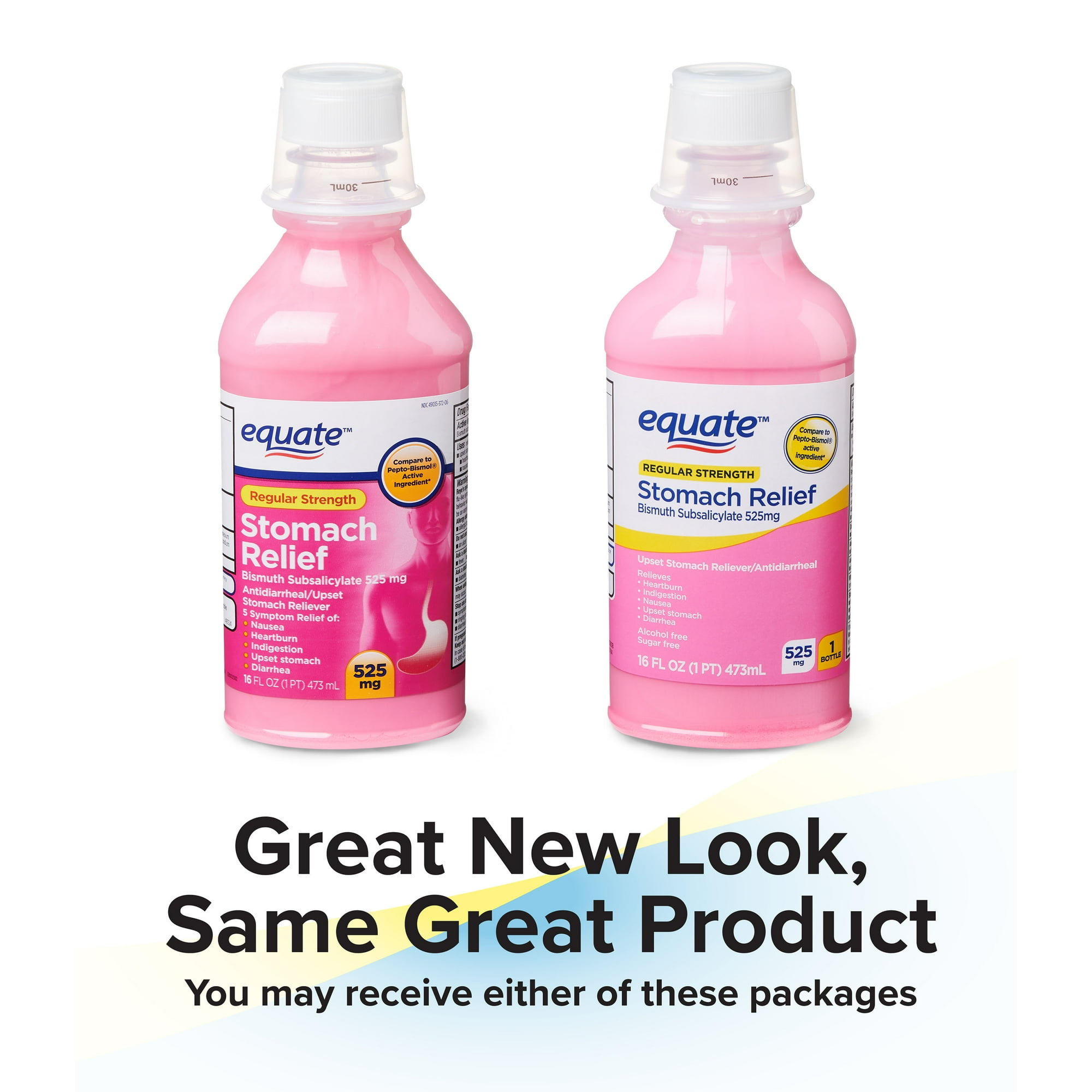 Equate Regular Strength Stomach Relief Liquid, 525 mg, 16 fl oz
