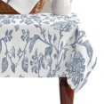 thumbnail image 4 of Blue Flower Table Cloth Waterproof Tablecloths, Vintage Farmhouse Boho Leaf Spring Summer Tablecloth Dining Table Cover for Kitchen Party Tabletop Outdoor, Rectangle Tablecloth 52x70 Inch, 4 of 9
