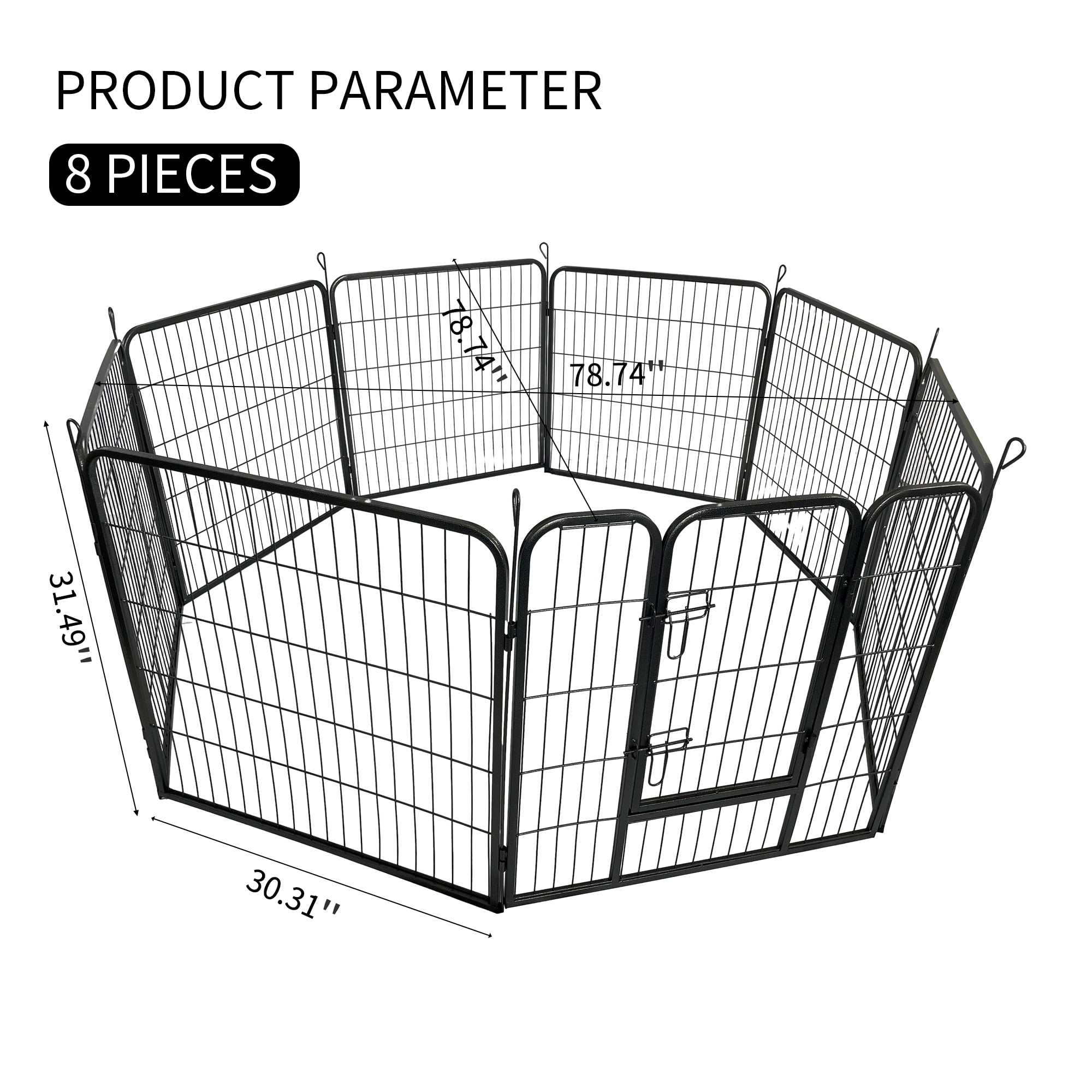 Pefilos 31" Outdoor Dog Playpen, 8 Panels Dog Pen Dog Fence Exercise with Doors for Medium/Small Dogs, Pet Puppy Playpen, Black M Pefilos 31" Outdoor Dog Playpen, 8 Panels Dog Pen Dog Fence Exercise with Doors for Medium/Small Dogs, Pet Puppy Playpen, Black M