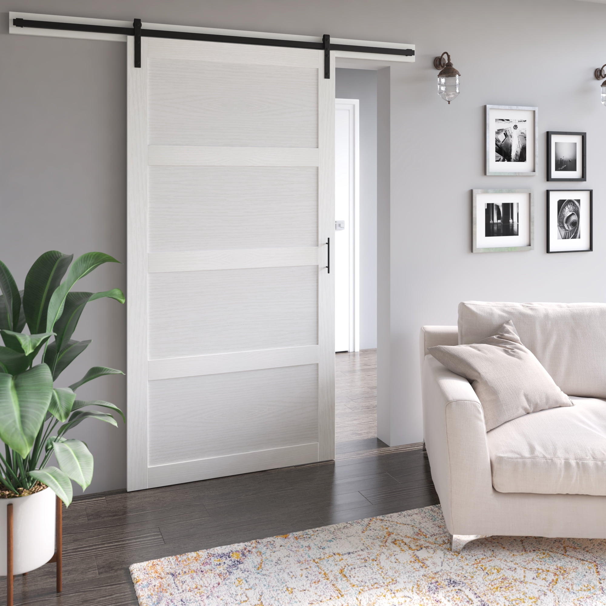 Twin Star Home 42" Wide Sliding Barn Door, Including Track and Installation Hardware Kit