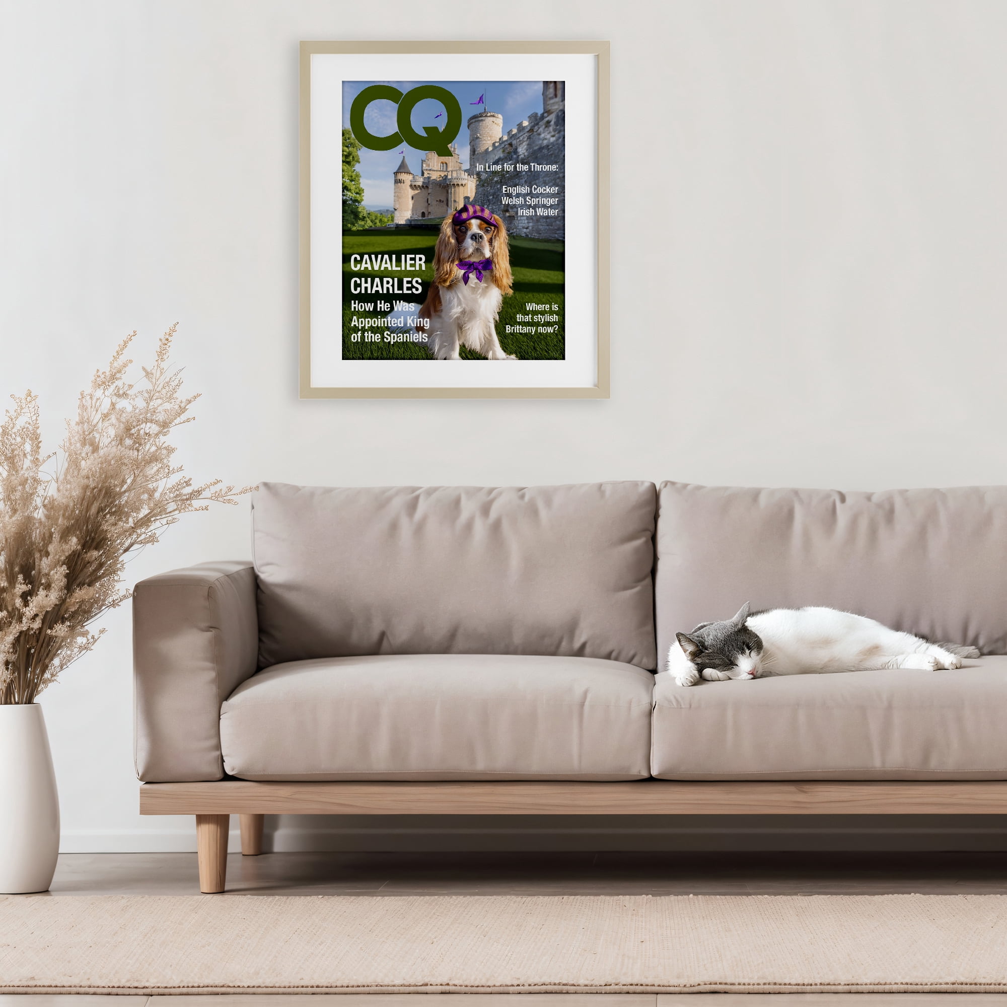 Stupell Industries Royal Cavalier Magazine Birch Framed Print Under Glass, design by Grotto Studios
