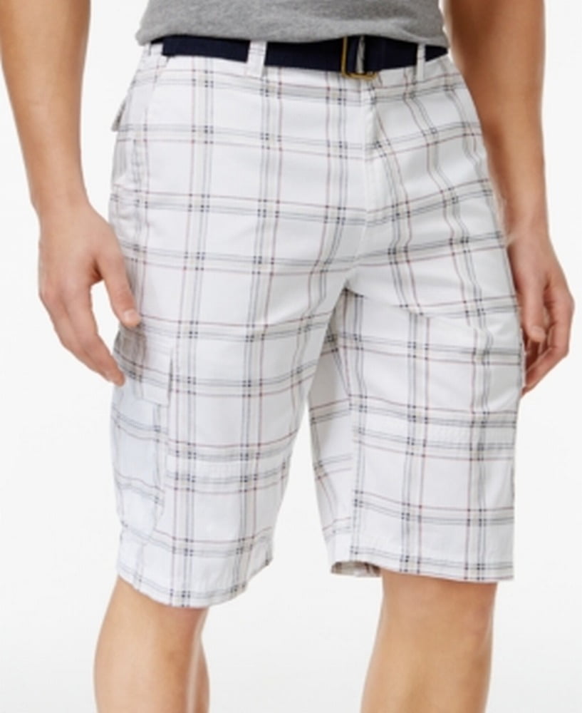 American Rag American Rag NEW White Mens Size 34 PlaidPrint Belted