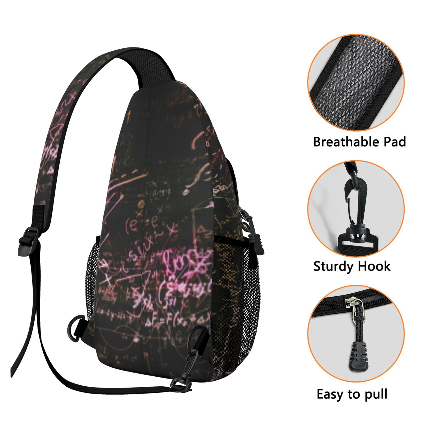 Science Rules Sling Bag for Hiking & Travel Anti-Theft Crossbody Bag with Spacious Pockets Durable Chest Backpack for Outdoor Adventures & Daily Commuting