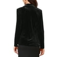 thumbnail image 3 of INSPIRE CHIC Velvet Blazer for Women's Notched Lapel Long Sleeve One Button Dressy Office Blazers XS Black, 3 of 6
