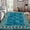 Blue Green, variant on GlowSol 8'x10' Modern Bordered Area Rug Machine Washable Rug Geometric Border Non-Slip Low Pile Accent Rug Foldable Thin Carpet, Blue Green