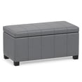 thumbnail image 2 of Dover 36" W Rectangle Storage Ottoman Bench in Stone Gray Faux Leather, 2 of 13