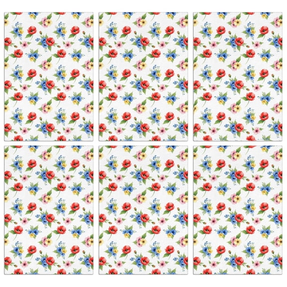 2 Pcs Pioneer Flower Floral Print Pattern Kitchen Towels, Funny Microfiber Dish Towel Set, 18" X 26" Tea Towels