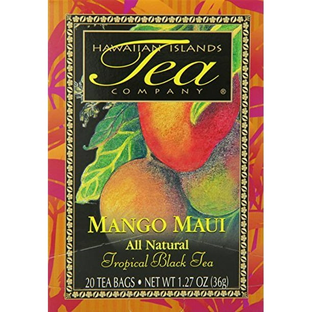 Hawaiian Islands Mango Maui Tropical Black Tea, All Natural (20 Tea