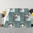 thumbnail image 3 of Throw Blanket for Couch, Funny Cat Super Soft Fuzzy Comfy Warm Throw Blanket, Cuteness Lightweight Cozy Plush Flannel Blanket & Throws for Sofa and Bed All Season, 3 of 5