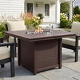 thumbnail image 3 of WestinTrends Helios Modern Outdoor Patio Propane 42" Square Fire Pit Table (Rocks Not Included), Dark Brown, 3 of 14