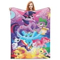 thumbnail image 2 of My Lit-Tle Pony Fleece Blanket Super Soft Cozy Throw Blanket Fuzzy Comfy Flannel Blanket Warm Plush Blankets And Throws For Couch, Sofa, Bed 60"X50", 2 of 7