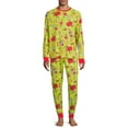 thumbnail image 6 of Dr. Seuss Grinch Matching Family Sleepwear Men's Long Sleeve Top and Pants, 2-Piece Pajama Set, 6 of 7