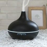 EcoGecko Dark Wood Grain Look Essential Oil Diffuser, Ultrasonic Diffusing Cool Mist Humidifier with Timers for Office Home Bedroom Baby Room Study Yoga Spa, with Timer and 7 Color Night Light