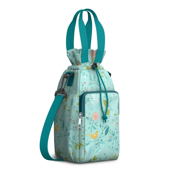 Water Bottle Carrier Bag with Adjustable Strap, Lightweight Drawstring Bottle Holder for Travel & Outdoor Use