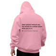 thumbnail image 2 of YaEYa Dear Person Behind Me Graphic Hoodies for Men Funny Novelty Pullover Sweatshirt Xmas Gifts Sincerely Yours Hoodie Pink XL, 2 of 7