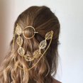 thumbnail image 4 of Diadema nupcial Cadena de hoja de oro Boda en capas Frente Cadena para el cabello Accesorios para el cabello para mujeres TUNC Sencillez, 4 of 5
