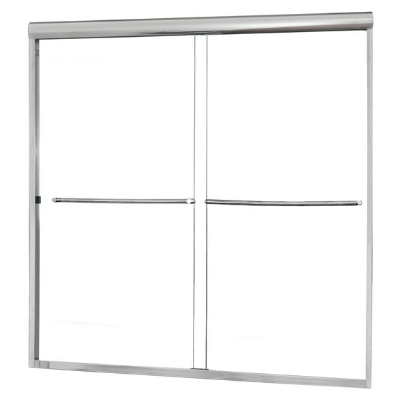 Craft Main Cvst6060-Cl Cove 60" High X 60" Wide Sliding Frameless Tub Door - Silver
