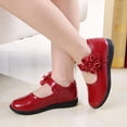 thumbnail image 4 of TOWED22 Girls Toddler Dress Shoes Baby Children Leather Flower Single Soft Dance Shoes Girls Shoes Kid Princess Baby Shoes (Red, 13 Little Kid), 4 of 6