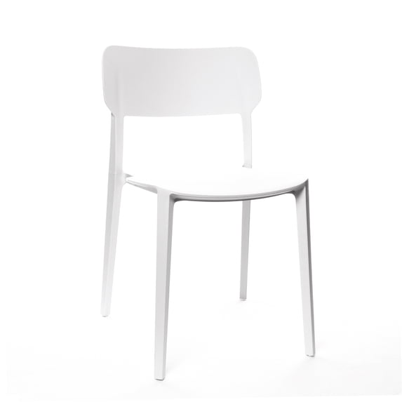 Viro White Modern Stackable Side Chair (Set of 4)