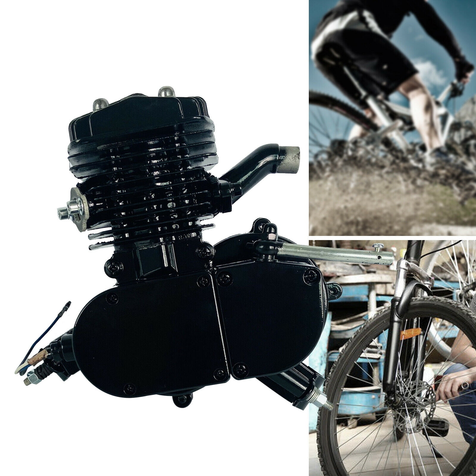 2-Stroke Gasline Engine Motor  80cc for Motorized Bicycle Bike Black 5.5HP