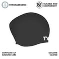 thumbnail image 3 of TYR Adult Silicone Long Hair Swim Cap - Wrinkle-Free, Low-Drag Cap for Long Hair, Black, 3 of 5