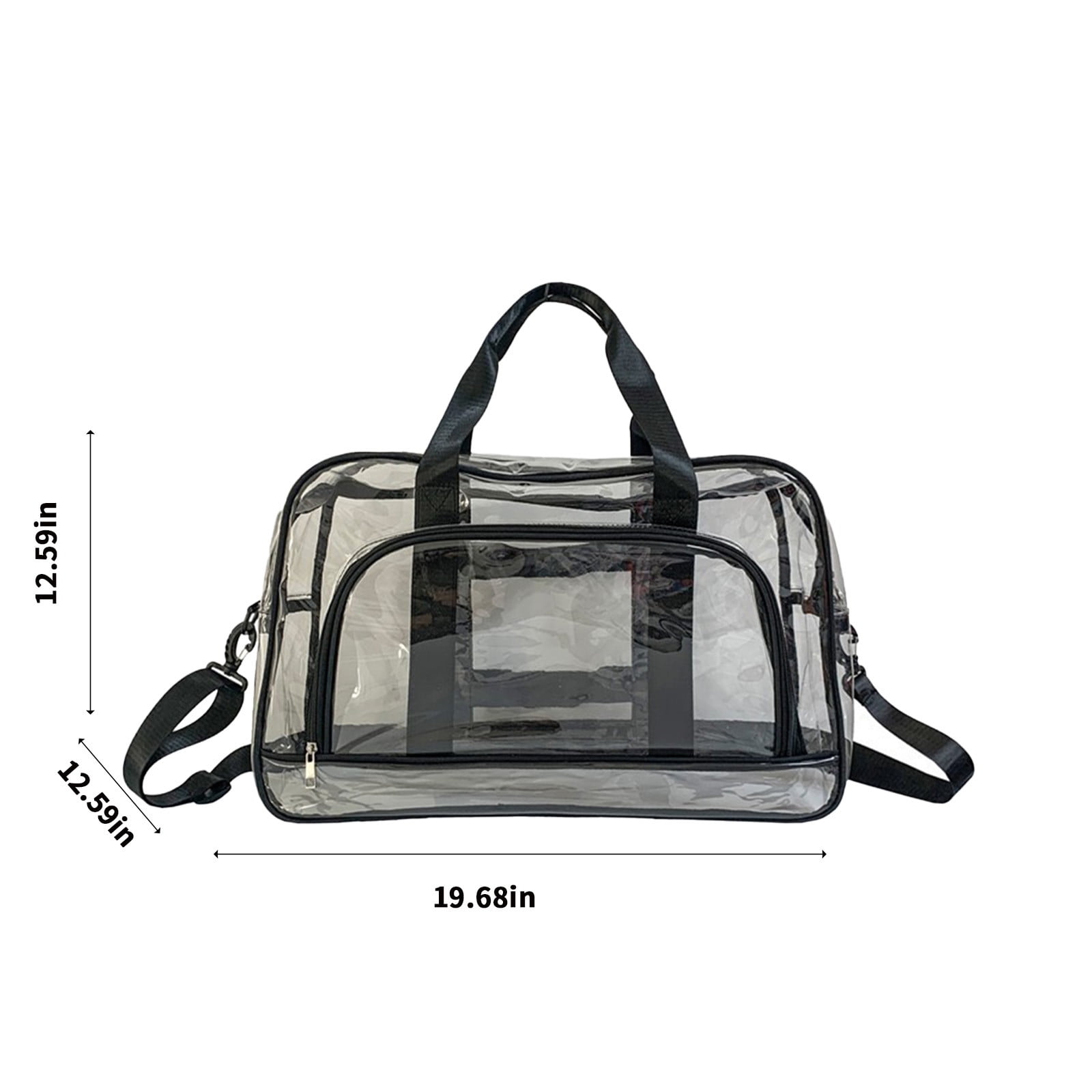 JeashCHAT Clear Travel Bag Large Capacity Duffel Bag with Trolley Sleeve,  Transparent Plastic Waterproof Sports Tote Gym Bag Shoulder Weekender
