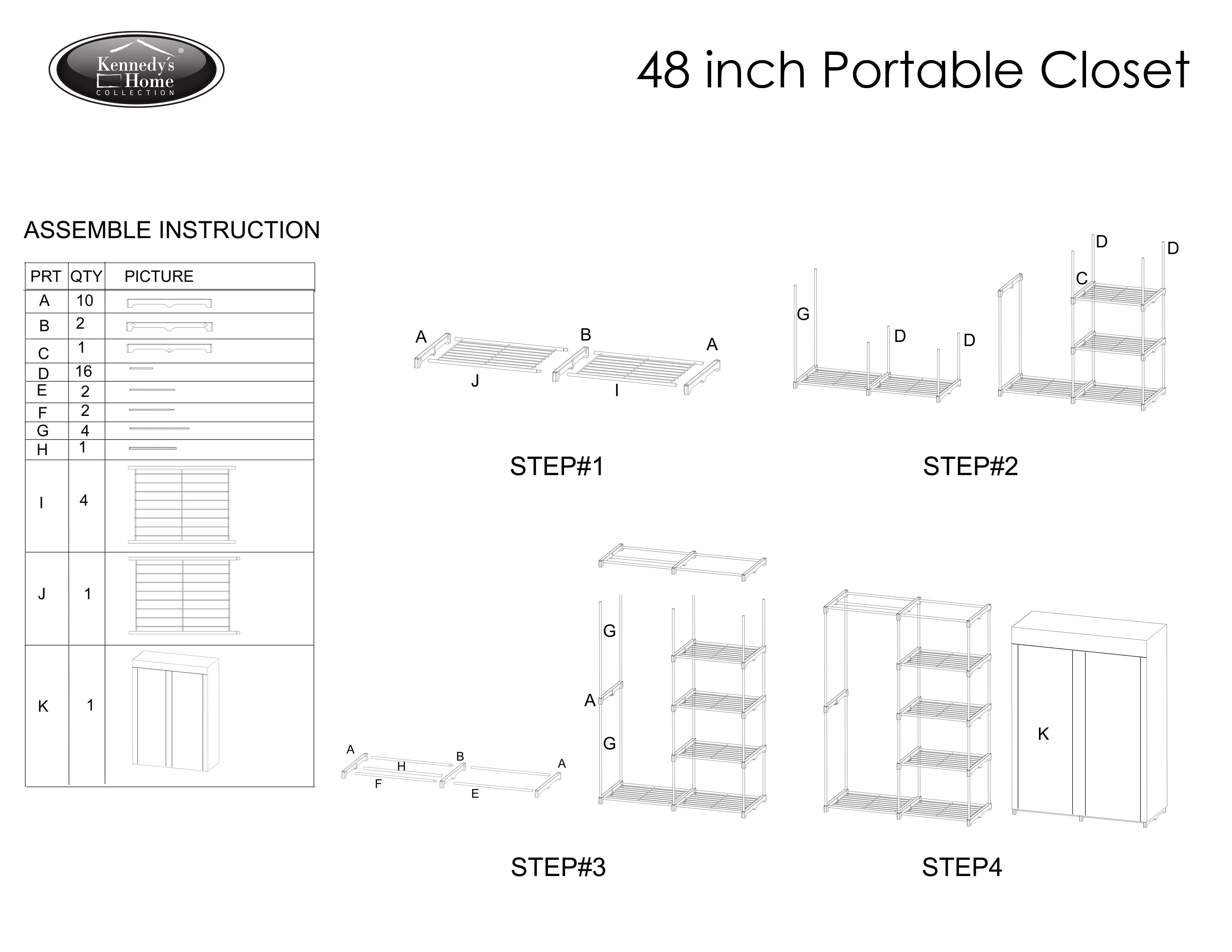 Simplify 48 Inch Portable Closet Natural Walmart Com Walmart Com