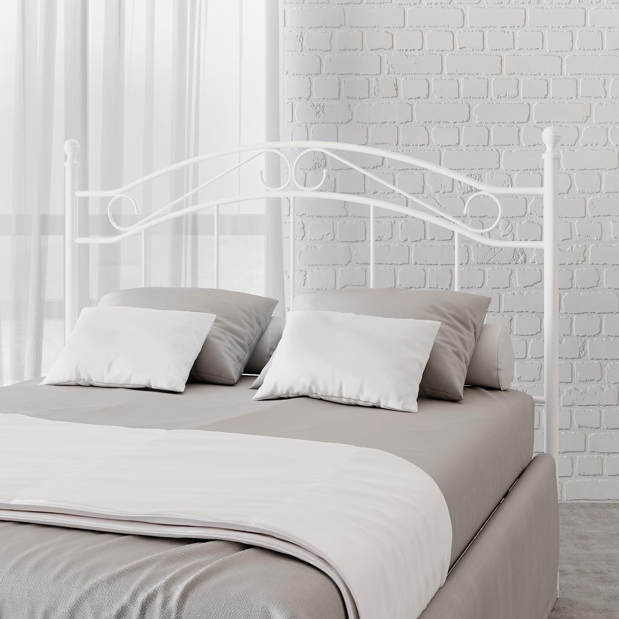 Mainstays Full/Queen Metal Headboard with Delicate Detailing, White
