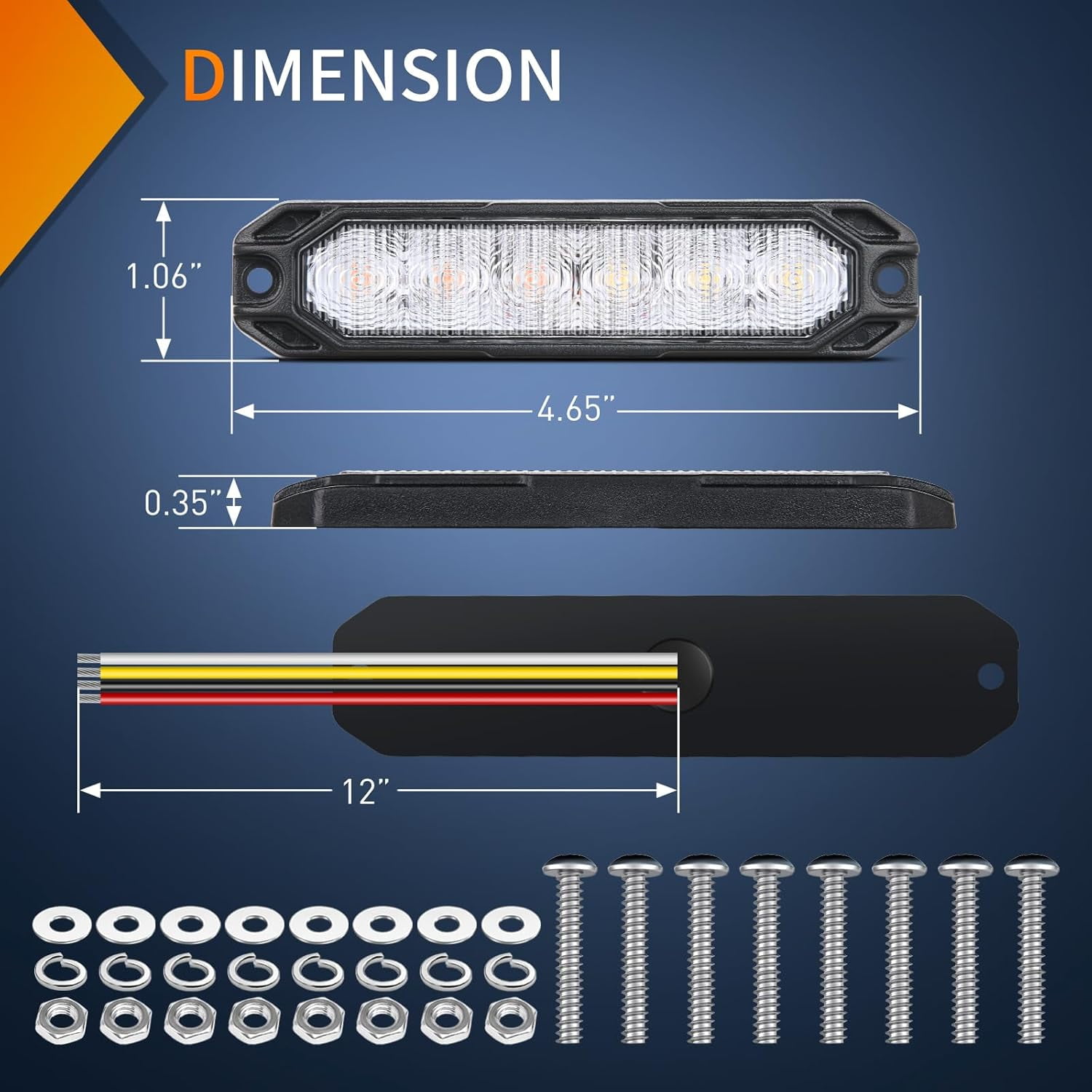 Nilight 6LED Emergency Strobe Lights 4PCS Ultra Slim Surface Mount Hazard Caution Light bar 12-24V Sync Feature Warning Flashing Light kit for Truck Car Vehicle ATV SUV UTV Purple and White