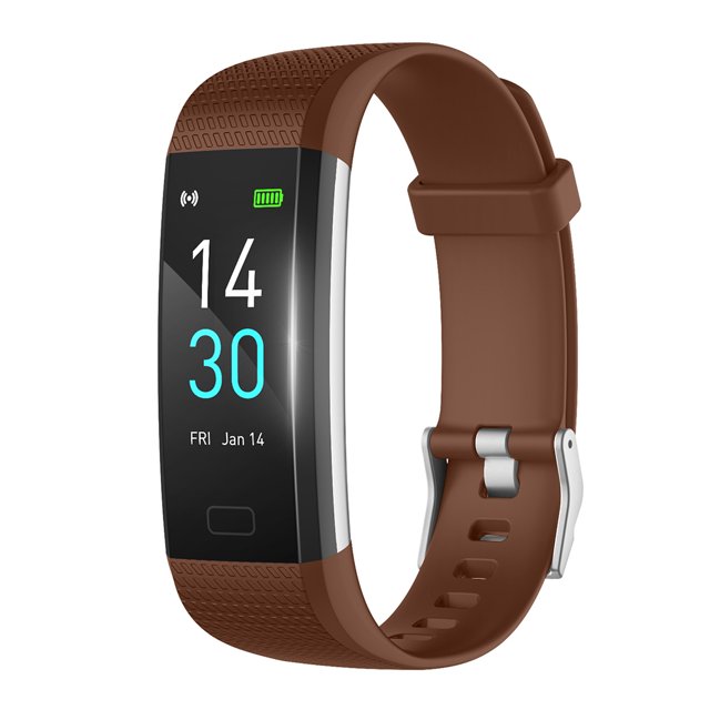 Runmifit Smart Wristband Heartrated Pulsera de presión arterial Pulsera impermeable para la temperatura corporal, Marrón Inevent EL001081-09B