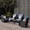 Black /Navy Blue, variant on LayinSun 6 Pieces Outdoor Patio Furniture Set, Rattan Wicker Sectional Swivel Rocker Chairs Sets