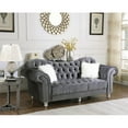 thumbnail image 2 of Titanic Furniture Mariann Tufted Velvet Upholstered Sofa with Nailheads in Gray, 2 of 4
