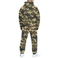 thumbnail image 6 of yuCgh Men's Casual and Personalized Printed Long Sleeve Hooded Sweatshirt and Sweatpants Two-Piece Set, Athletic Leisure Outfit for Gym, Lounge and Everyday Wear,Light Brown M, 6 of 6