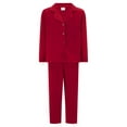 thumbnail image 1 of SUNSIOM Family Matching Pajama Set Lapel Neck Button-up Long Sleeve Tops Long Pants 2-Piece Bow/Solid Color Loungewear Outfit, 1 of 9