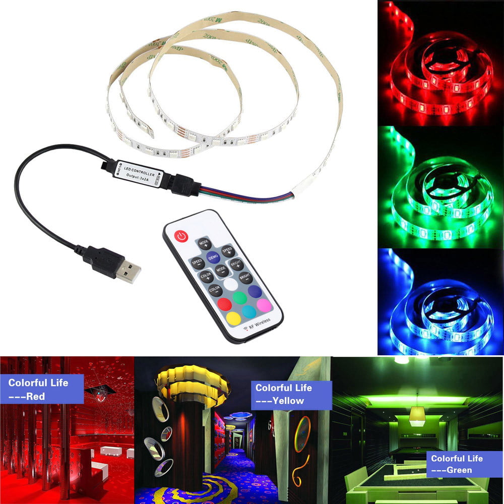 DC5V USB LED Strip 5050 IP65 IP20 RGB LED Light Flexible DIY Tape Lamp Black PCB 