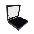 thumbnail image 1 of Vitrina de joyería para collares, organizador de joyas, cajón organizador de collares, caja de exhibición de collares, ganchos múltiples con tapa de PU negro, 1 of 9
