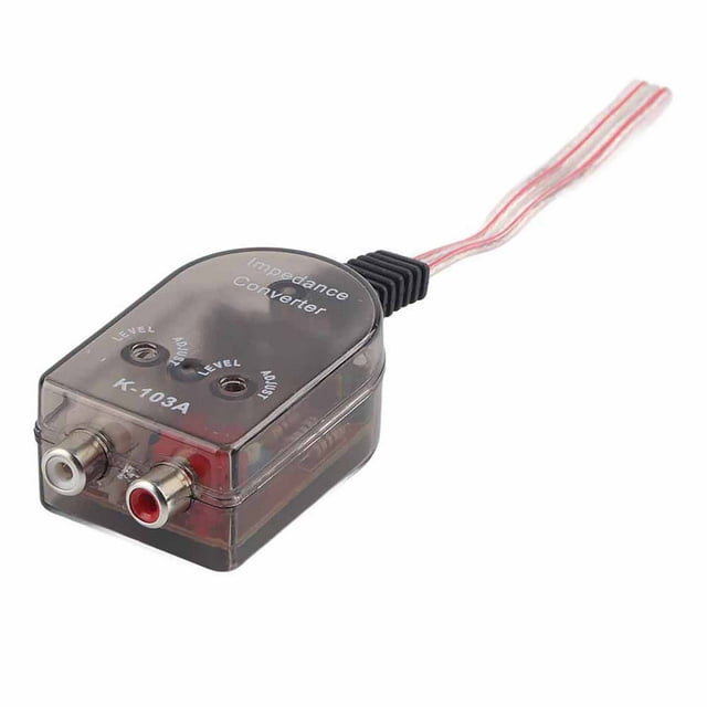 Oubit Convertisseur d'Impédance Audio, Voiture Stero Haut-Parleur Réglable Voiture Convertisseur Audio RCA Sortie Haute Intensité