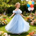thumbnail image 5 of HAYIMI Child Elegant Girls Long Dress For Formal Occasions Shoulder Evening Gown With For Party Wedding And Recital Soft Dresses, 5 of 8