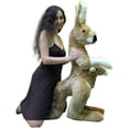 thumbnail image 5 of American Made Big Stuffed Kangaroo 42 Inches Tall With Baby in Pouch Made in the USA America, 5 of 18