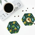 thumbnail image 5 of Kll Hexagon Drink Coasters Set Of 4,Pu Leather Absorbent Coasters Set Decorative Coffee Cup Coasters Housewarming Gift For Home Decor-Sport Monster, 5 of 9
