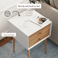 thumbnail image 5 of Nathan James Harper 2-Drawer Mid-Century Side Table, White/Brown, 5 of 8