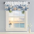 thumbnail image 3 of Window Valance for Kitchen,Watercolor Blue Flower Leaf Rod Pocket Curtain Valances Short Curtains Drapes Panel,Coastal Ocean Starfish Coral Window Treatment Topper for Living Room Bathroom Bedroom, 3 of 9