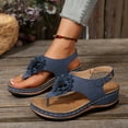 thumbnail image 3 of Mepaouo Orthopedic Wedge Sandals for Women Dressy 2025 Open Toe Platform Flip Flops with Back Buckle, 3 of 6