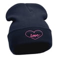 thumbnail image 4 of Radiant Love Embroidered Long Knitted Beanie - Navy OSFM, 4 of 5